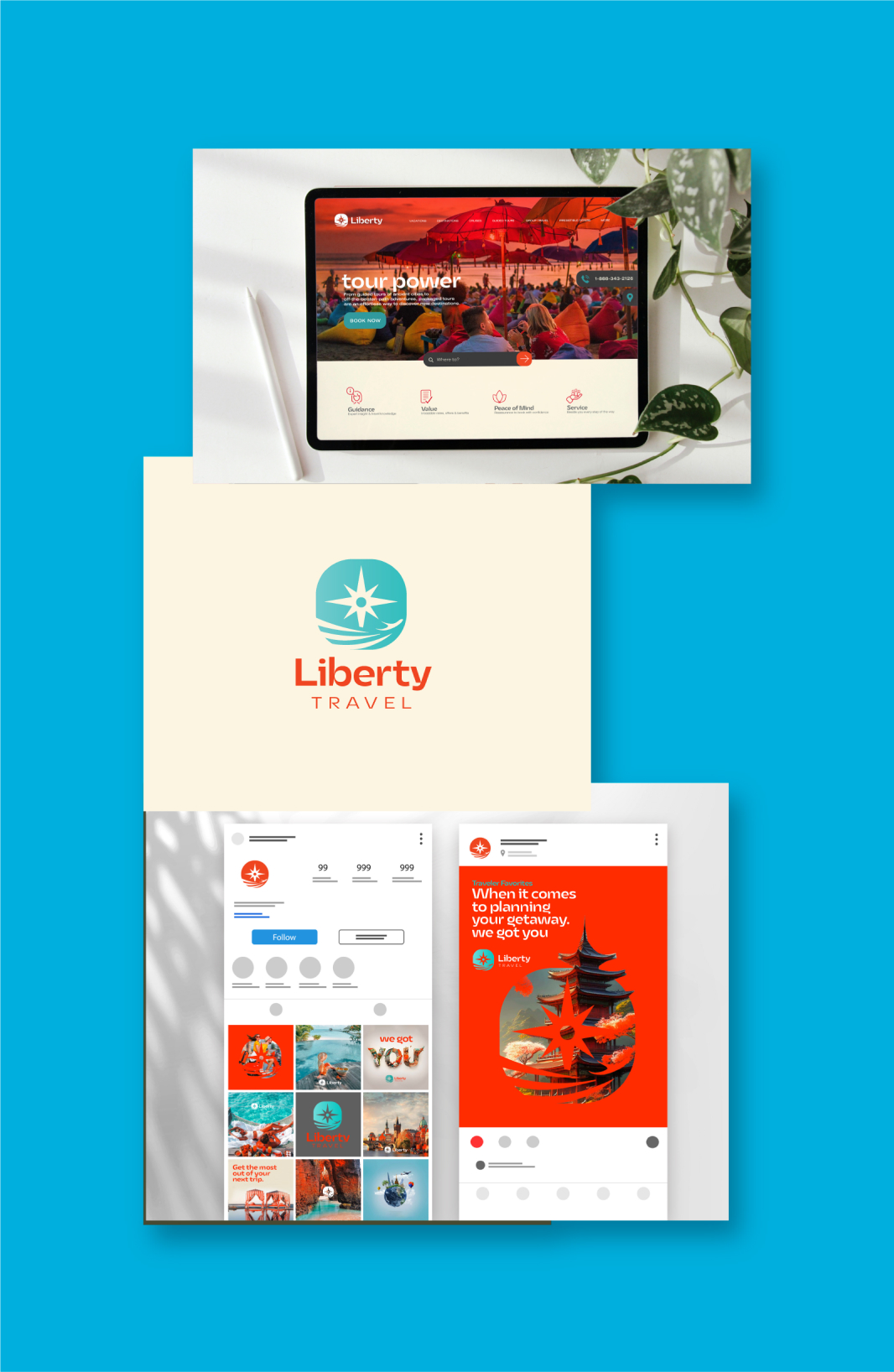 Energizing rebrand for travel agency Liberty Travel